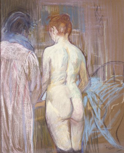 Fahişeler, c.1893-1895 (zımpara tahtasında pastel) by Henri de Toulouse Lautrec