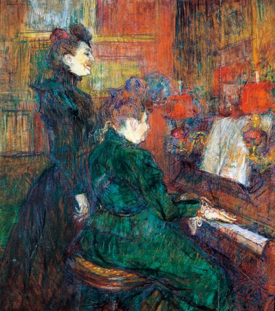 Şan Dersi, Henri de Toulouse Lautrec, karton üzerine yağlı boya by Henri de Toulouse Lautrec