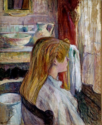 Penceredeki kadın. (kağıt üzerine yağlı boya) by Henri de Toulouse Lautrec