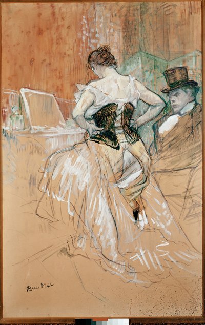 korseli kadın by Henri de Toulouse Lautrec