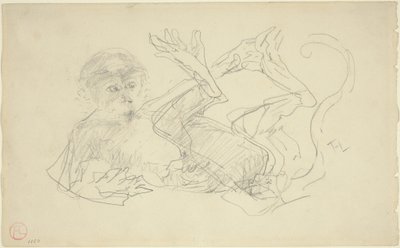Sırtında Oynayan Maymun by Henri de Toulouse Lautrec