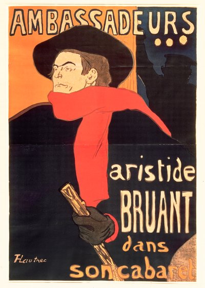 Elçiler: Aristide Bruant, 1892 by Henri de Toulouse Lautrec