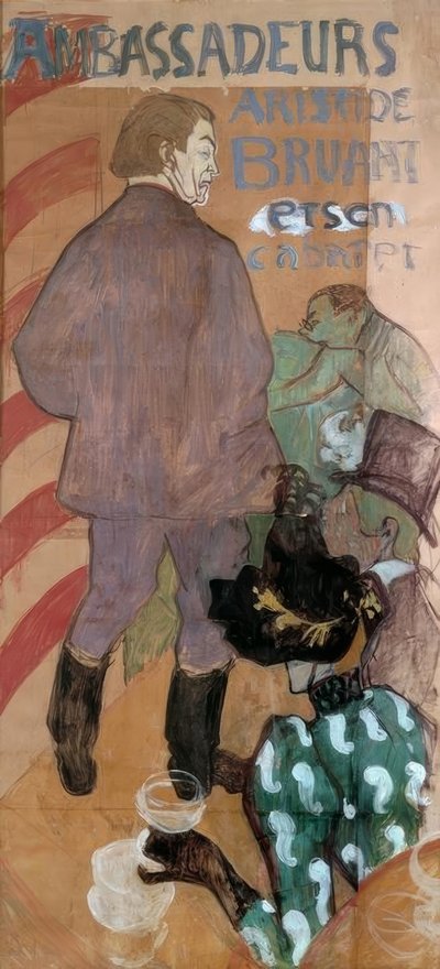 Büyükelçiler, Aristide Bruant ve kabaresi by Henri de Toulouse Lautrec
