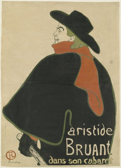 Aristide Bruant, Kabaresinde, 1893 by Henri de Toulouse Lautrec