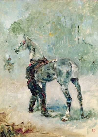 Atını eyerleyen topçu, 1879 by Henri de Toulouse Lautrec
