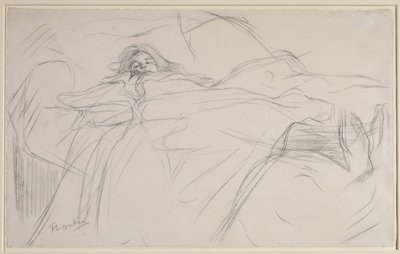 Yatakta, yaklaşık 1896 by Henri de Toulouse Lautrec
