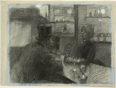 rue de Rome'daki Café'nin barı by Henri de Toulouse Lautrec