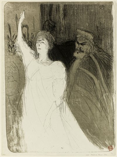 Bartet ve Mounet-Sully, Antigone'de by Henri de Toulouse Lautrec