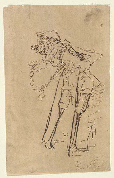 Süsleme tutan bir askerin karikatürü by Henri de Toulouse Lautrec