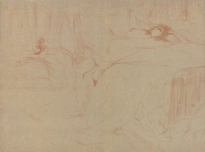Elles, 1896., 1896 dizisinden Yatakta Çöken. by Henri de Toulouse Lautrec