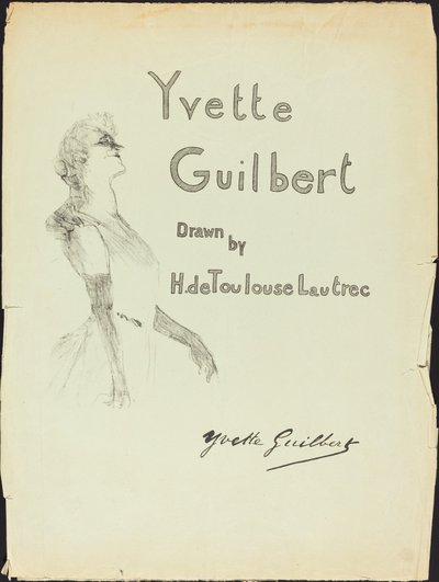 Kapak, Yvette Guilbert by Henri de Toulouse Lautrec
