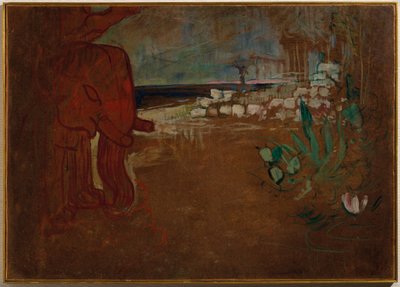 "Terracotta arabası" için Hint dekorasyonu, Çalışma tiyatrosu için dekorasyon modeli, 1894 by Henri de Toulouse Lautrec