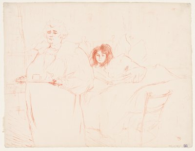 Elles: Tepsi Taşıyan Kadın, Mme. Baron ve Mlle. Popo, 1896. by Henri de Toulouse Lautrec