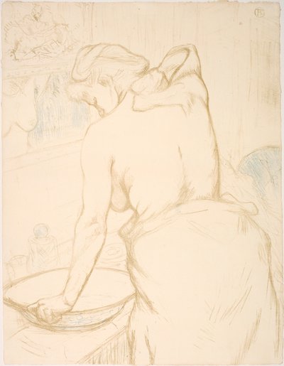 Kadın kendini, tuvaleti yıkıyor by Henri de Toulouse-Lautrec