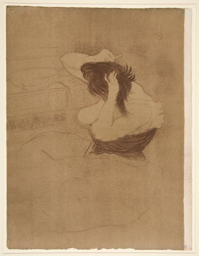 Elles dizisinden Saçını Taranan Kadın by Henri de Toulouse Lautrec