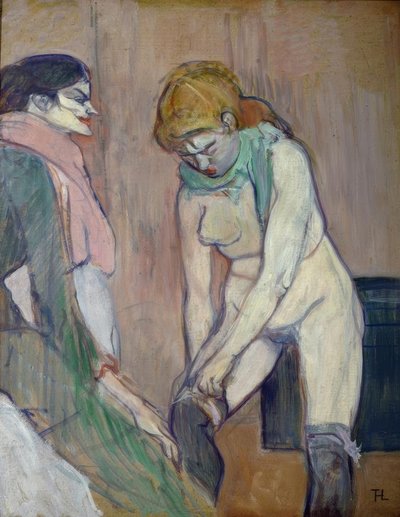 Çoraplarını çeken kadın by Henri de Toulouse Lautrec