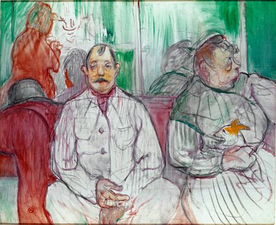 O, o ve köpek (köpekli çift). Henri de Toulouse-Lautrec tarafından yapılan resim (Toulouse Lautrec by Henri de Toulouse Lautrec