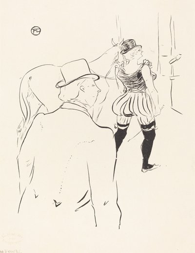 Delilerin Kanatlarında-Bergere: Bayan Lona Barrison, Menajeri ve Kocasıyla, 1895. by Henri de Toulouse Lautrec