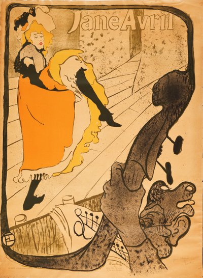Jane Avril, 1893 by Henri de Toulouse Lautrec