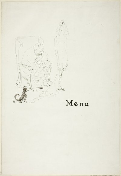 Çıplak Kız: Menü by Henri de Toulouse Lautrec