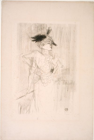 Bayan Marcelle Lender, ayakta by Henri de Toulouse Lautrec