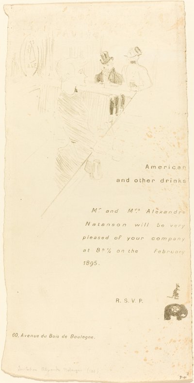 Bay ve Bayan Alexandre Natanson Daveti, 1895. by Henri de Toulouse Lautrec