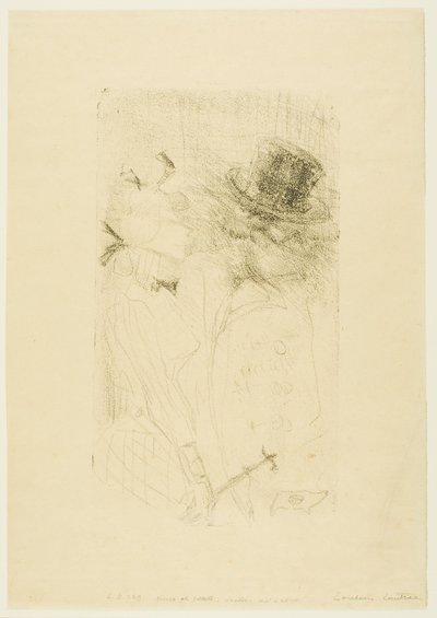 yaşlı adam ve genç kız by Henri de Toulouse Lautrec