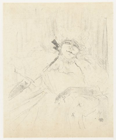 Portret van Yvette Guilbert koltukta op toneel Yvette Guilbert (eski şarkı) Yvette Guilbert: İngiliz dizisi (dizi adı) by Henri de Toulouse Lautrec