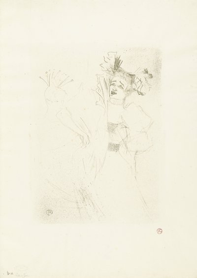 Portret van oyuncusu Marcelle Lender de operada Chilpéric Lender Chelpéric'te önden by Henri de Toulouse Lautrec