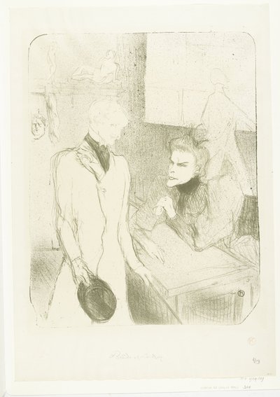 Portret van oyuncusu Marthe Brandès, toneelstuk Les Cabotins Brandès'de aktör Charles le Bargy ve Cabotins'te le Bargy olarak by Henri de Toulouse Lautrec