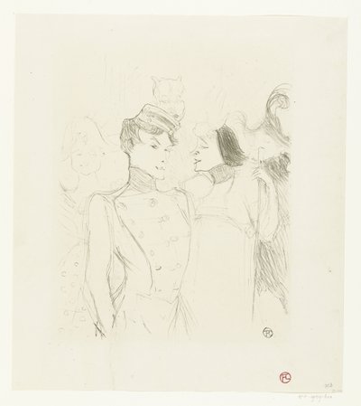Théâtre des Variétés Lender et Lavallière'de en revüde Portret van aktrisleri Marcelle Lender ve Eve Lavallière by Henri de Toulouse Lautrec