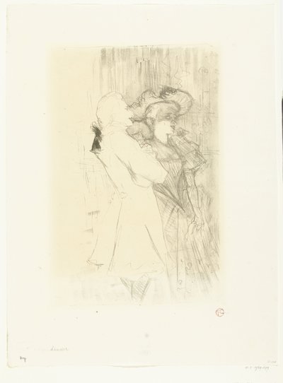 La Chanson de Fortunio Lender et Aguez operetinde şarkıcı Marcelle Lender ve şarkıcı Numa Aguez'in portresi by Henri de Toulouse Lautrec