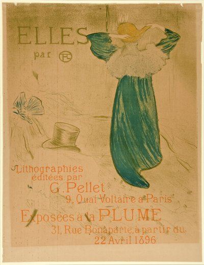 “Elles” için Frontispiece posteri, pub. 1896 (renkli taş) by Henri de Toulouse Lautrec