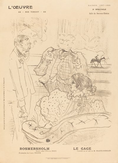 Rosmersholm; rehin by Henri de Toulouse Lautrec