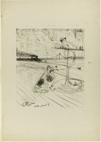 Köpek ve Papağan by Henri de Toulouse Lautrec