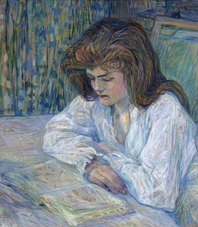 The Reader par Toulouse-Lautrec, Henri, de (1864-1901). Karton üzeri yağlı boya, ebat : 68x61 by Henri de Toulouse Lautrec