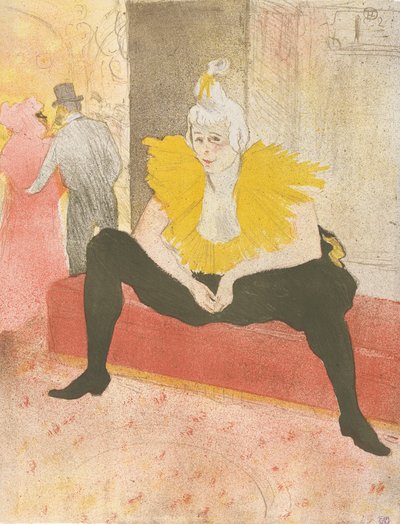 Elles serisinden Oturan Palyaço Matmazel Cha-u-ka-o, 1896., 1896. by Henri de Toulouse Lautrec