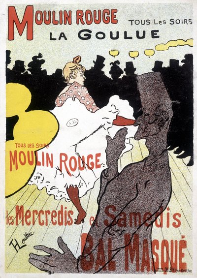 Moulin Rouge ve La Goulue için Toulouse Lautrec afişi by Henri de Toulouse Lautrec