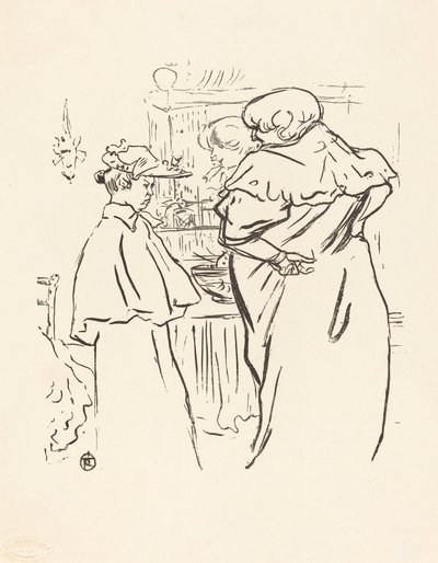 Aynanın Karşısında İki Kadın by Henri de Toulouse Lautrec