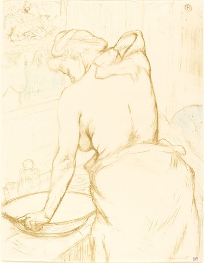 kadın kendini yıkama by Henri de Toulouse Lautrec