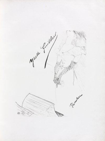 Yvette Guilbert-İngilizce Serisi: Frontispiece, 1898. by Henri de Toulouse Lautrec