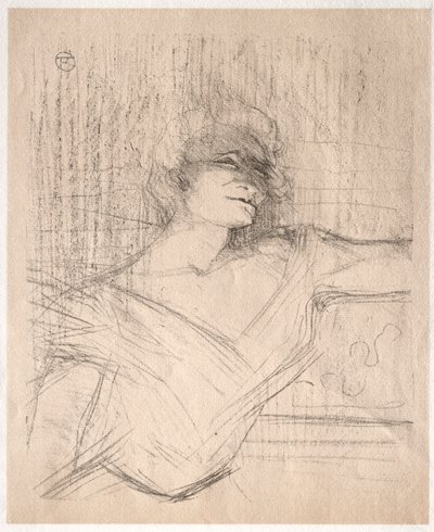 Yvette Guilbert: Tutkalda, 1898. by Henri de Toulouse Lautrec