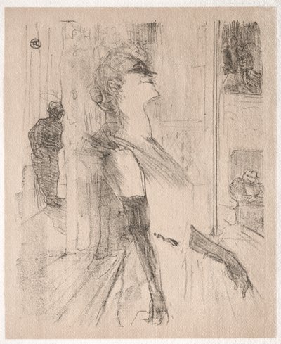 Yvette Guilbert: Sahnede, 1898. by Henri de Toulouse Lautrec