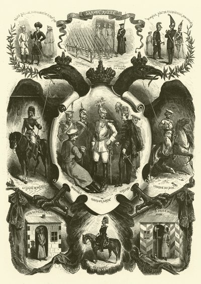 Rus Ordusunun askerleri ve üniformaları by Henri de after Montaut