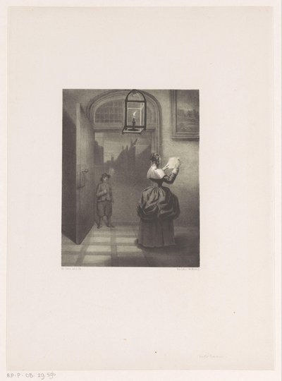 kadın bir mektup okuyor by Henri van Seben