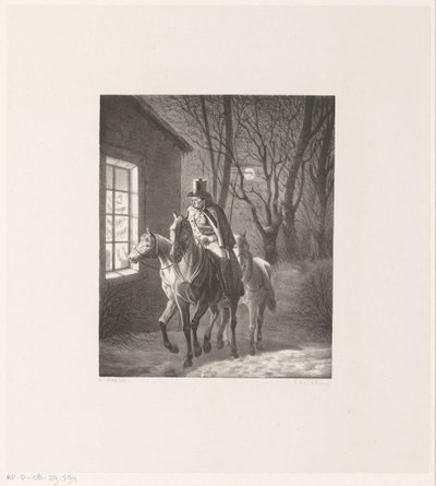 Atlı adam evin önünden geçiyor by Henri van Seben