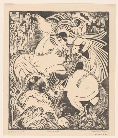 De drakendooder (nesne üzerindeki orijinal başlık) by Henri van der Stok (signed by artist)