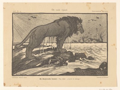 1906 Fırtına Selinin Karikatürü Eski Düşman (nesnedeki başlık) by Henricus