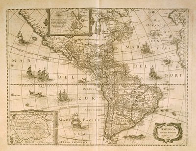Amerika Haritası Henricus Hondius by Henricus Hondius