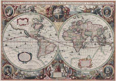 Tüm dünyanın yeni bir haritası by Henricus Hondius II